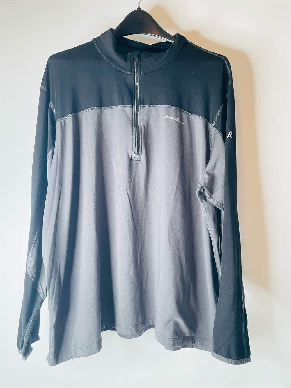 Eddie Bauer Black & Gray Half-Zip Pullover Sweater Black And Gray XXL